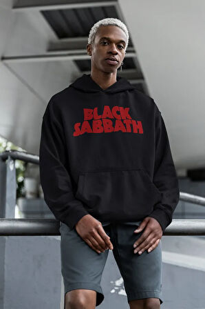 Müzik Grubu Black Sabbath Baskılı Unisex Oversize Rock Metal Hoodie