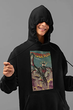 Spider-Man Baskılı Unisex Oversize Örümcek Adam Hoodie