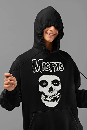Misfits Müzik Grubu Baskılı Unisex Oversize Hoodie
