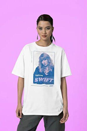 Reputation Şarkıcı Taylor Swift Baskılı Oversize Tişört