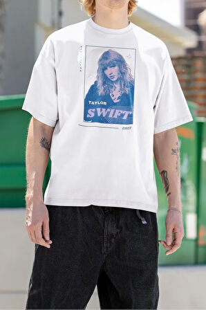 Reputation Şarkıcı Taylor Swift Baskılı Oversize Tişört