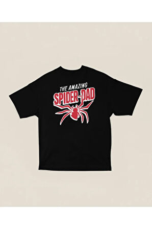 Marvel The Amazing Spider-Dad Baskılı Unisex Tişört, Oversize Örümcek Adam Tişört