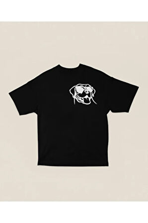 Havalı Köpek Baskılı Unisex Tişört, Oversize Cool Dog Tişört
