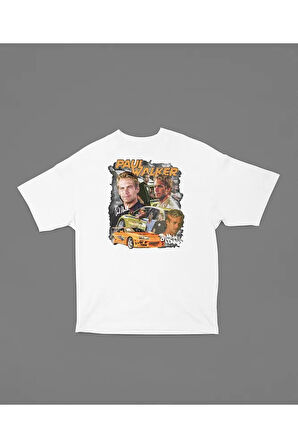 Hızlı Ve Öfkeli Paul Walker Baskılı Unisex Tişört. Oversize Fast And Furious Tişört