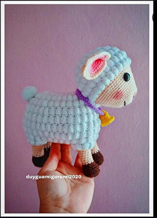 Amigurumi pıtırcık kuzu hediyelik oyuncak uyku arkadaşı 