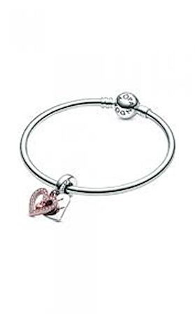 Pandora 788693C01-Işıltılı El Yapımı Kalp Şeklinde Sallantılı Charm