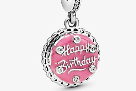 Pandora 798888C01 - Pembe Doğum Günü Pastası Sallantılı Charm