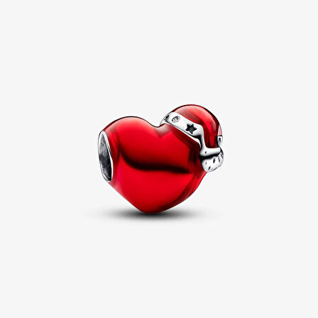 Pandora Metalik Kırmızı Yılbaşı Kalp Charm 792336C01