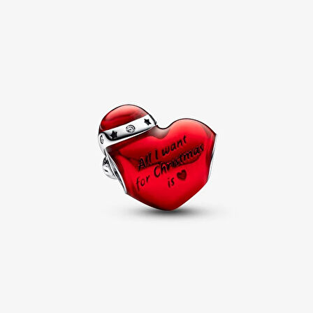 Pandora Metalik Kırmızı Yılbaşı Kalp Charm 792336C01