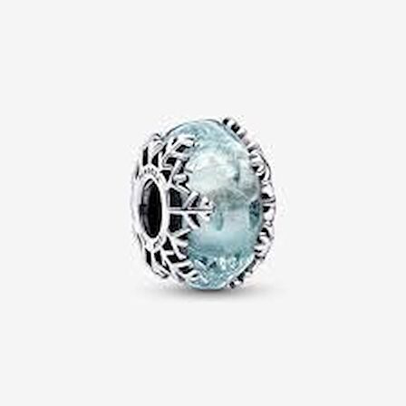 Pandora 792377C00-Buz Mavisi Kar Tanesi Murano Charm