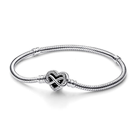 Pandora Sonsuz Kalp Klipsli Yılan Zincir 592645C01-16cm