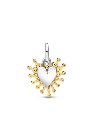 Parlak Kalp Çift Sallantılı Charm