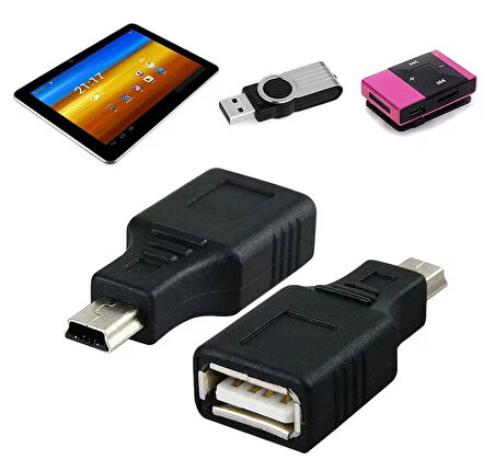 NAVİDATA 5 PİN MİNİ USB OTG ADAPTÖR OTO TEYPLER İÇİN 5 PİN MİNİ OTG 