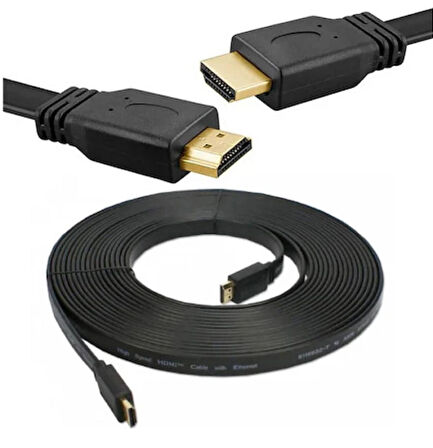 VERSATİLE FLAT 5m HDMI KABLO YASSI KABLO 1.4V FULL HD 4K 3D 5 METRE HDMI KABLO