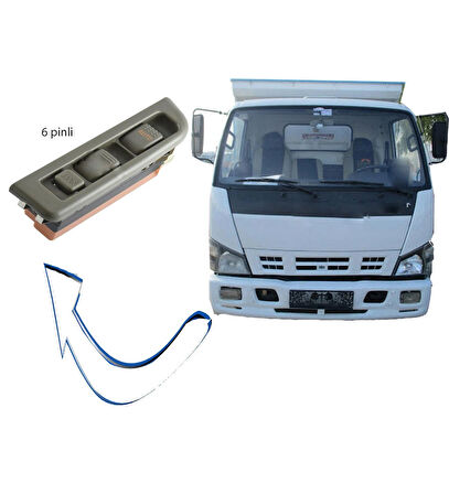 Isuzu Npr Sol Çiftli Cam Düğmesi Bej 24 Volt 2000--2007