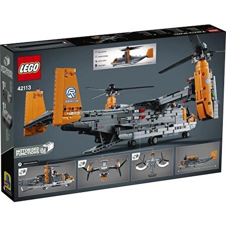 LEGO Technic 42113 Bell™ Boeing™ V-22 Osprey™ Model Yapım Seti Çocuk Oyuncak Uçak Oyun Seti (1636 Parça)