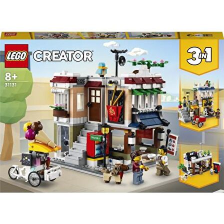 LEGO® Creator 3’ü 1 Arada Şehir Merkezi Makarna Dükkanı 31131 - 8 Yaş ve Üzeri Için Şehir Merkezi Binası, Bisikletçi ve Atari Salonu Içeren Oyuncak Yapım Seti (569 Parça)