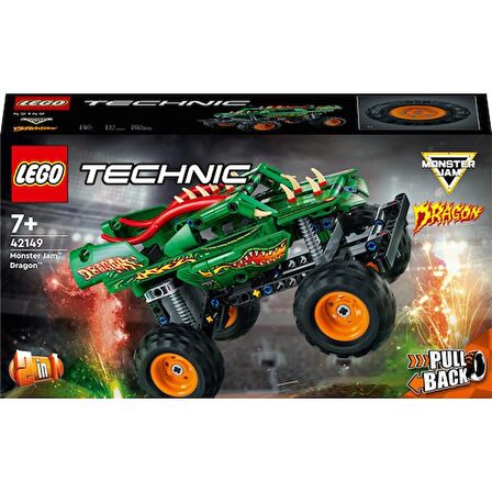 LEGO® Technic Monster Jam™ Dragon™ 42149 - Oyuncak Kamyonları Seven 7 Yaş ve Üzeri Çocuklar Için 2’si 1 Arada Model (217 Parça)