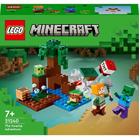 LEGO® Minecraft Bataklık Macerası 21240 - 7 Yaş ve Üzeri Çocuklar Için Alex, Zombi, Balçık ve Kurbağa Içeren Oyuncak Yapım Seti (65 Parça)