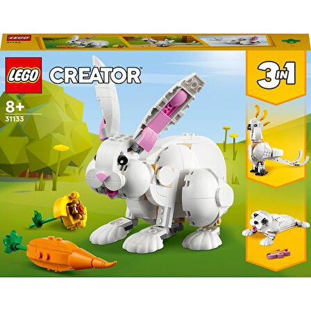 LEGO Creator 3’ü 1 Arada Beyaz Tavşan 31133 - 8 Yaş ve Üzeri Çocuklar Için Kakadu Papağanı ve Beyaz Fok Içeren Yaratıcı Oyuncak Yapım Seti (258 Parça)