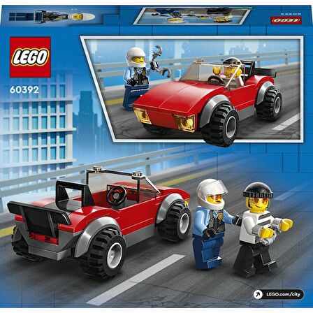 Lego City Polis Motosikleti Araba Takibi 60392 Lisanslı Ürün