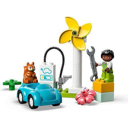 LEGO® Duplo Kasabası Rüzgar Türbini 10985 - 2 Yaş ve Üzeri Çocuklar Için Sürdürülebilir Yaşam Eğitici Oyuncak Yapım Seti (16 Parça)