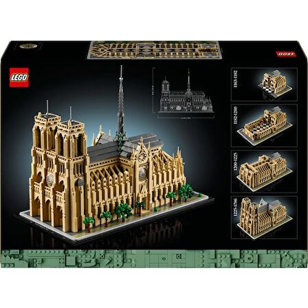 LEGO® Architecture Mimari Simgeler Koleksiyonu: Notre Dame Katedrali 21061 - Seyahat, Mimari ve Tarih Meraklısı Yetişkinler İçin Koleksiyonluk ve Sergilenebilir Model Yapım Seti (4383 Parça)