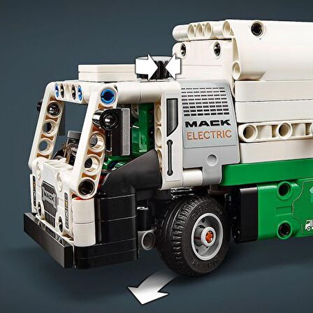 LEGO® Technic Mack® LR Electric Çöp Kamyonu 42167 - 8 Yaş ve Üzeri Çocuklar için Geri Dönüşüm Temalı Koleksiyonluk Yaratıcı Oyuncak Model Yapım Seti (503 Parça)