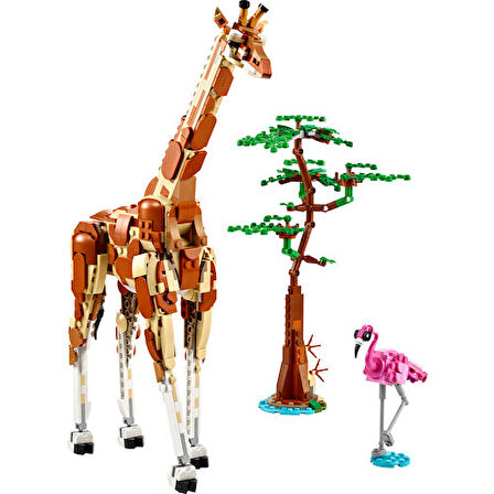 LEGO® Creator Vahşi Safari Hayvanları 31150 - 9 Yaş ve Üzeri Çocuklar için İnşa Edilebilen Zürafa, Ceylan ve Aslan Model Seçenekleri İçeren 3#ü 1 Arada Yaratıcı Oyuncak Yapım Seti (780 Parça)