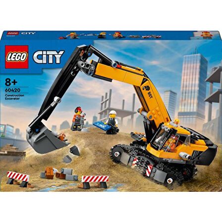 LEGO® City Sarı İnşaat Ekskavatörü 60420 - 8 Yaş ve Üzeri Araçları Seven Çocuklar için Yaratıcı Oyuncak Yapım Seti (633 Parça)