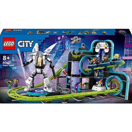 LEGO® City Robot Dünyası Hız Treni Parkı 60421 - 8 Yaş ve Üzeri Çocuklar için Yaratıcı Oyuncak Yapım Seti (986 Parça)