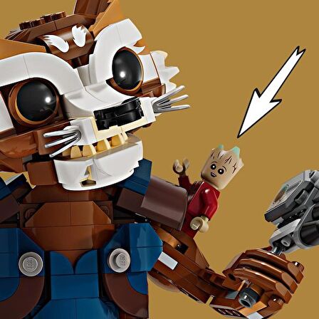 LEGO® Marvel Rocket ve Bebek Groot 76282 # 10 Yaş ve Üzeri Süper Kahraman Seven Çocuklar İçin İnşa Edilebilen Yaratıcı Oyuncak Yapım Seti (566 Parça)