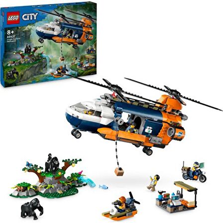 LEGO® City Orman Kaşifinin Helikopteri Kamp Yerinde 60437 - 8 Yaş ve Üzeri Çocuklar için Yaratıcı Oyuncak Yapım Seti (881 Parça)