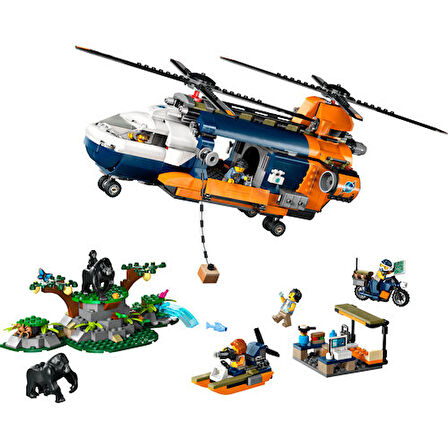 LEGO® City Orman Kaşifinin Helikopteri Kamp Yerinde 60437 - 8 Yaş ve Üzeri Çocuklar için Yaratıcı Oyuncak Yapım Seti (881 Parça)