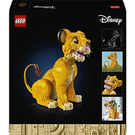 LEGO® | Disney Genç Aslan Kral Simba 43247 # Yetişkinler İçin Koleksiyonluk ve Sergilenebilir Yaratıcı Hayvan Figürü Yapım Seti (1445 Parça)