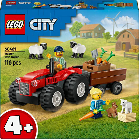 LEGO 60461 City Römorklu Kırmızı Çiftlik Traktörü ve Koyun