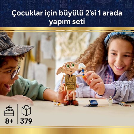 LEGO 76469 Harry Potter™ Özgür Ev Cini Dobby™ - 8 Yaş ve Üzeri Çocuklar için Aksesuarlar İçeren Oyuncak Yapım Seti (379 Parça)
