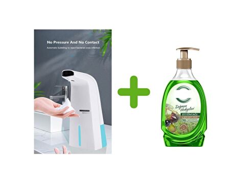 Sensörlü Fotoselli Sıvı Sabunluk 10x5x21cm Ve1 Adet 392ml Sıvı Sabun Zeytinyağı Ve Bergamot