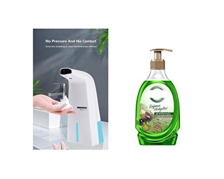 Sensörlü Fotoselli Sıvı Sabunluk 10x5x21cm Ve1 Adet 392ml Sıvı Sabun Zeytinyağı Ve Bergamot