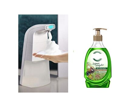 Sensörlü Fotoselli Sıvı Sabunluk 10x5x21cm Ve1 Adet 392ml Sıvı Sabun Zeytinyağı Ve Bergamot