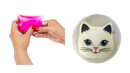 KEDİLİ CEP SOBASI,EL ISITICI,SICAK SU TORBASI PVC  9cm