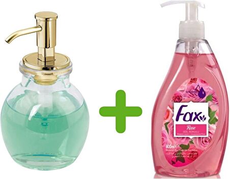 OVAL CAM SIVI SABUNLUK VE 1 ADET 400 ML SIVI SABUN GÜL KOKULU