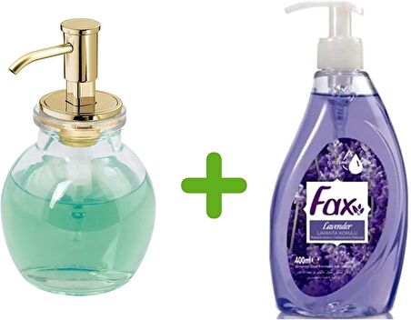 OVAL CAM SIVI SABUNLUK VE 1 ADET 400 ML SIVI SABUN LAVANTA KOKULU