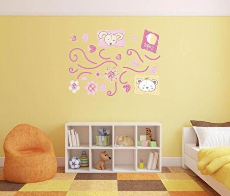 DUVAR SÜSÜ (STİCKER) 2 ADET ÇİÇEKLİ AĞAÇ DESENLİ PVC 70X50X0,5CM