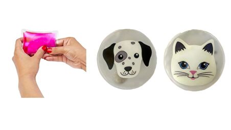 KEDİ VE KÖPEKLİ CEP SOBASI,EL ISITICI,2 ADET SICAK SU TORBASI PVC  9cm