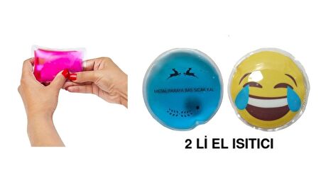 GÜLEN EMOJİ MAVİ CEYLAN CEP SOBASI,EL ISITICI,2 ADET SICAK SU TORBASI PVC  9cm