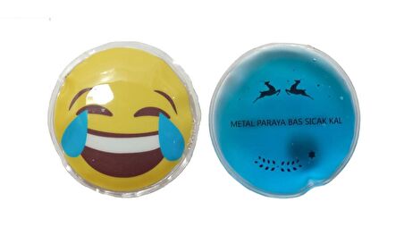 GÜLEN EMOJİ MAVİ CEYLAN CEP SOBASI,EL ISITICI,2 ADET SICAK SU TORBASI PVC  9cm