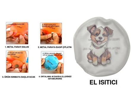 SEVİMLİ KÖPEK CEP SOBASI,EL ISITICI,SICAK SU TORBASI PVC  9cm