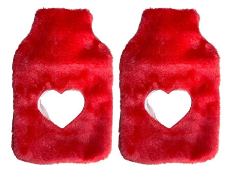 SICAK SU TORBASI 2 ADET,PELUŞ KALPLİ,PEMBE TERMOFOR 26X17X2CM 1 LİTRE