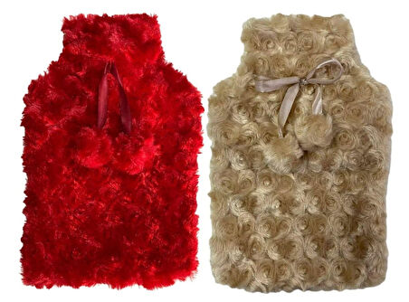 SICAK SU TORBASI 2 ADET PONPONLU TERMOFOR 26X17X2CM 1 LİTRE